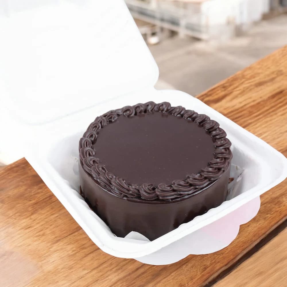 Mini Chocolate Cake with Red Rose view 2