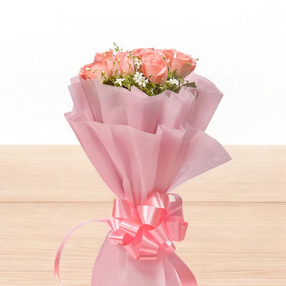 Pink Roses with teddy view 1