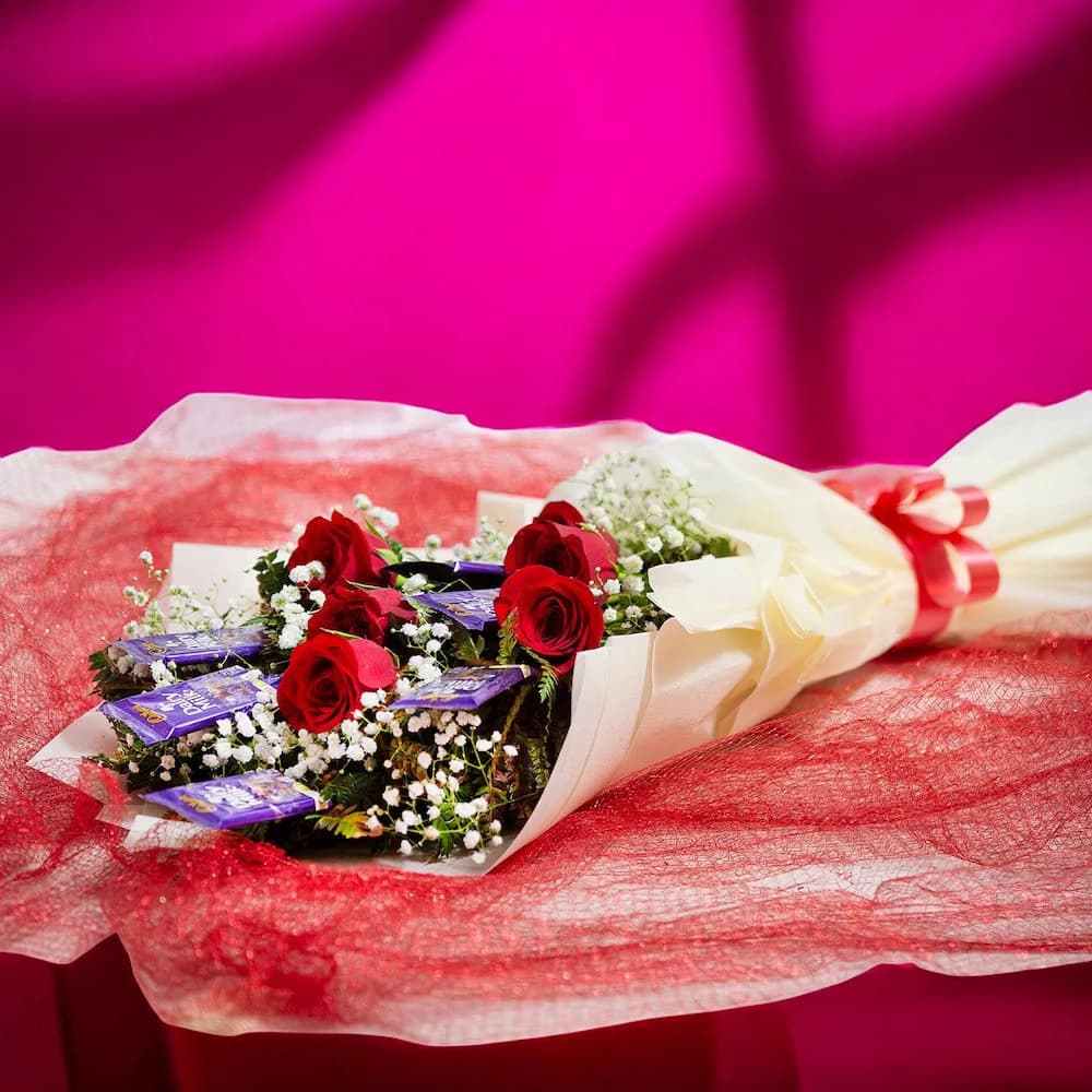 Love Affair Of Roses And Chocolates Bouquet view 1