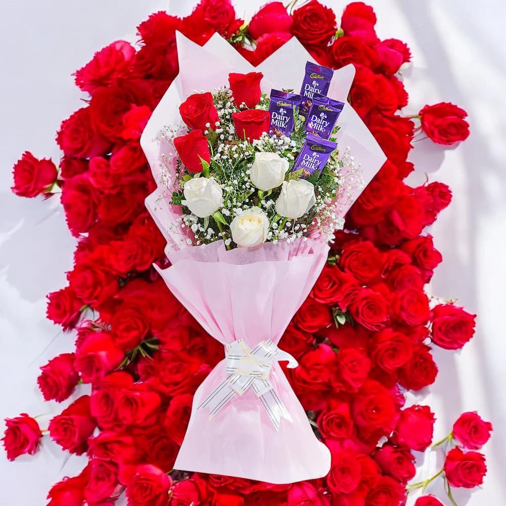 Perfect Flower Arrangement With Dairy Milk