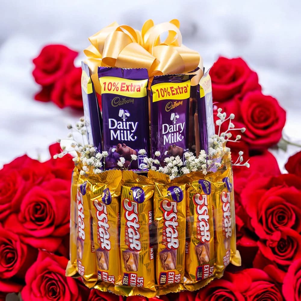 Two Layer Assorted Chocolate Arrangement