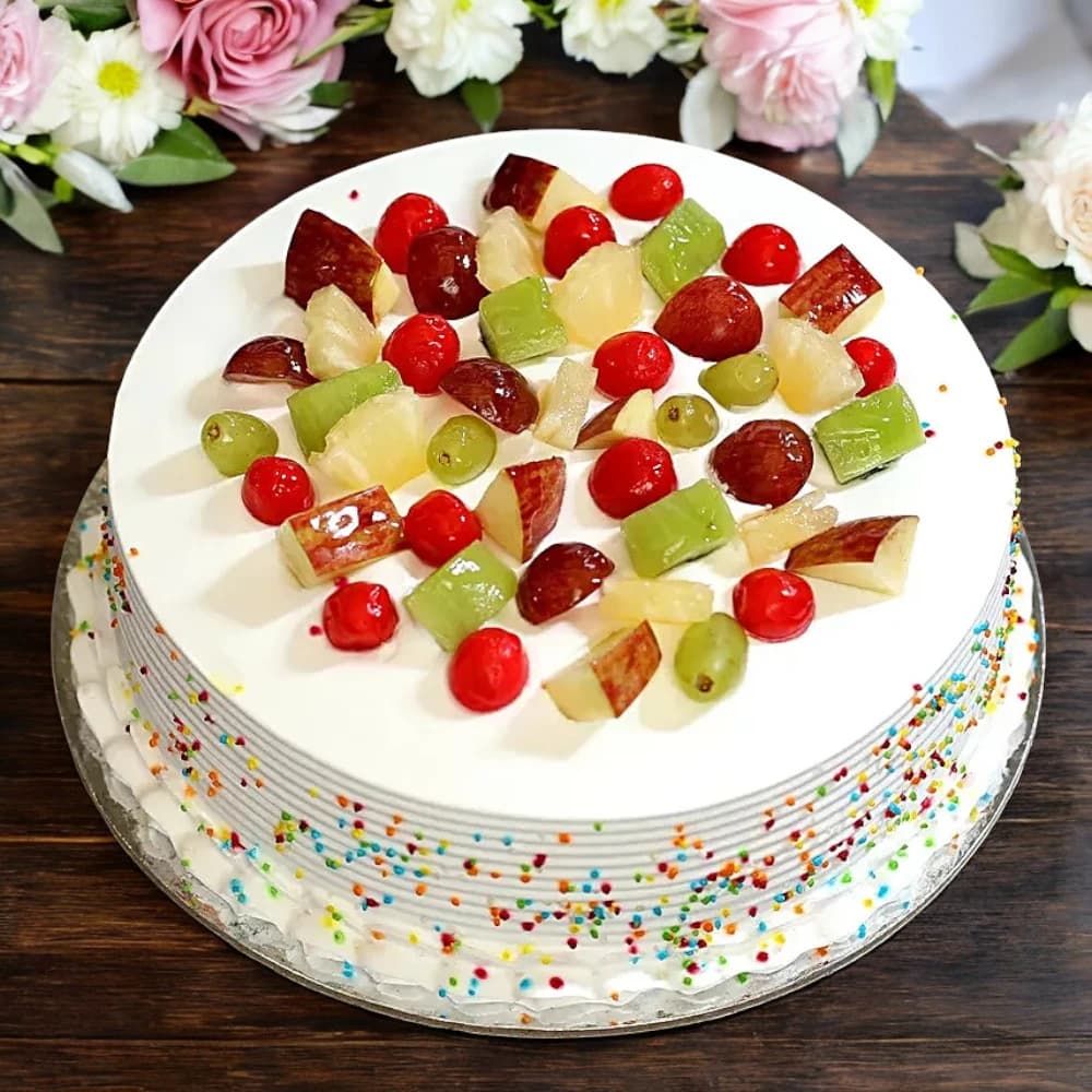 Fresh Fruit Vanilla Cake