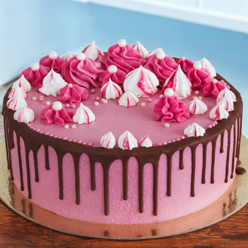 Pink Strawberry Cream Cake