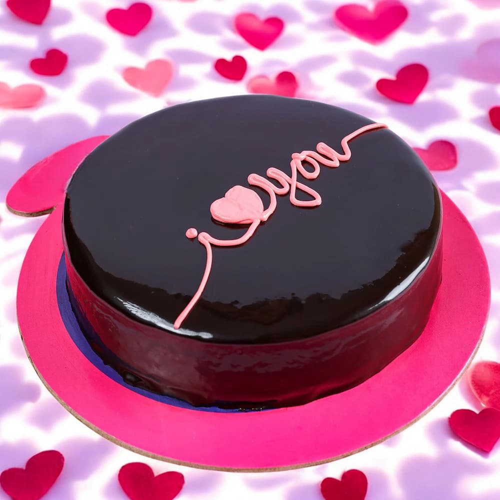 I Love You Truffle Cake