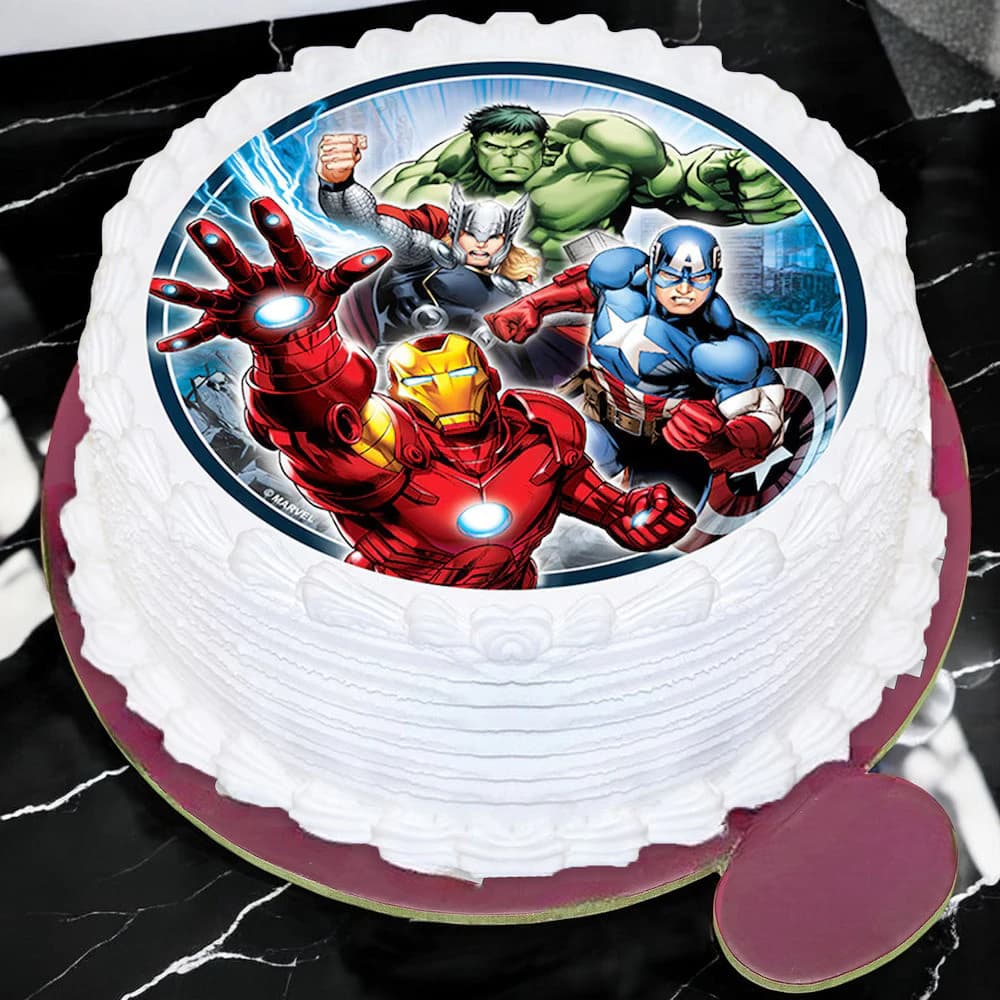 Avengers Vanilla Photo Cake