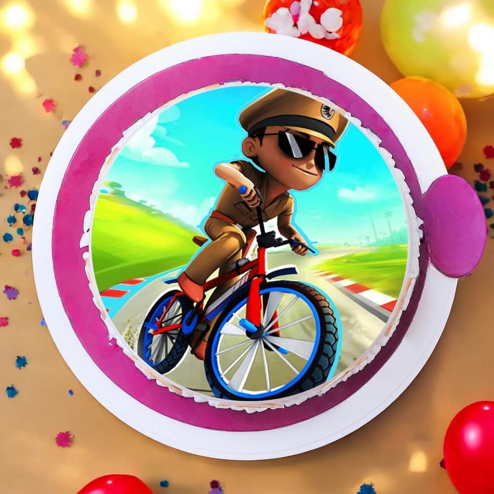 Little Singham Poster cake view 1