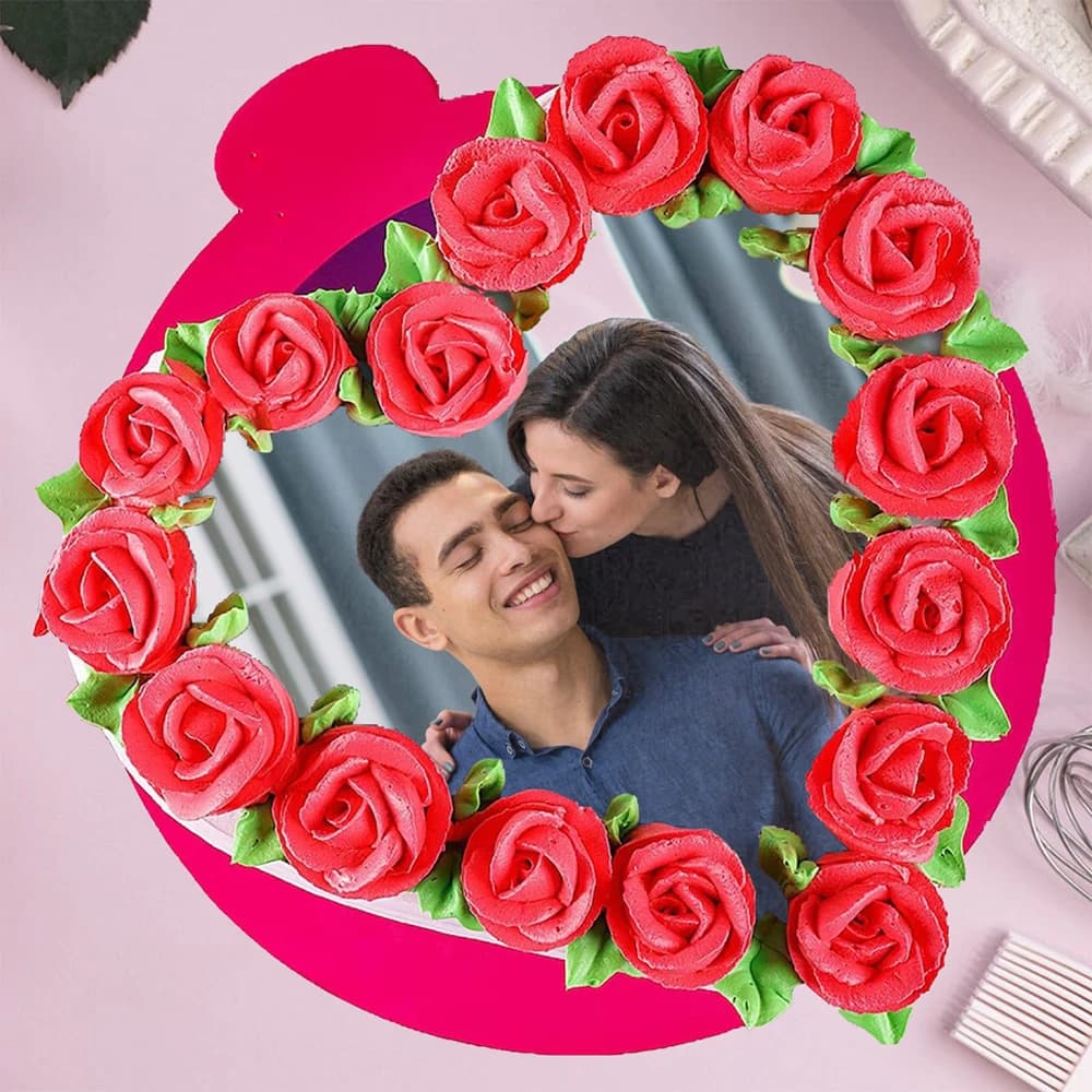 Forever Love Black Forest Photo Cake