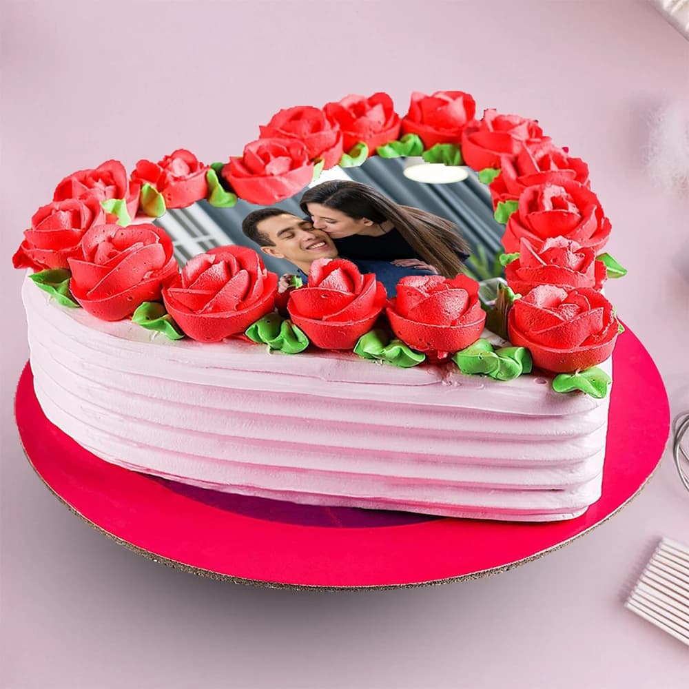 Forever Love Black Forest Photo Cake view 1