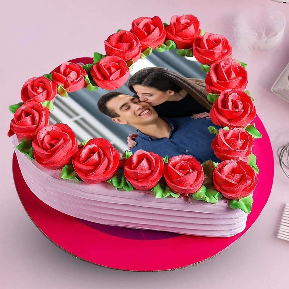 Forever Love Black Forest Photo Cake view 2