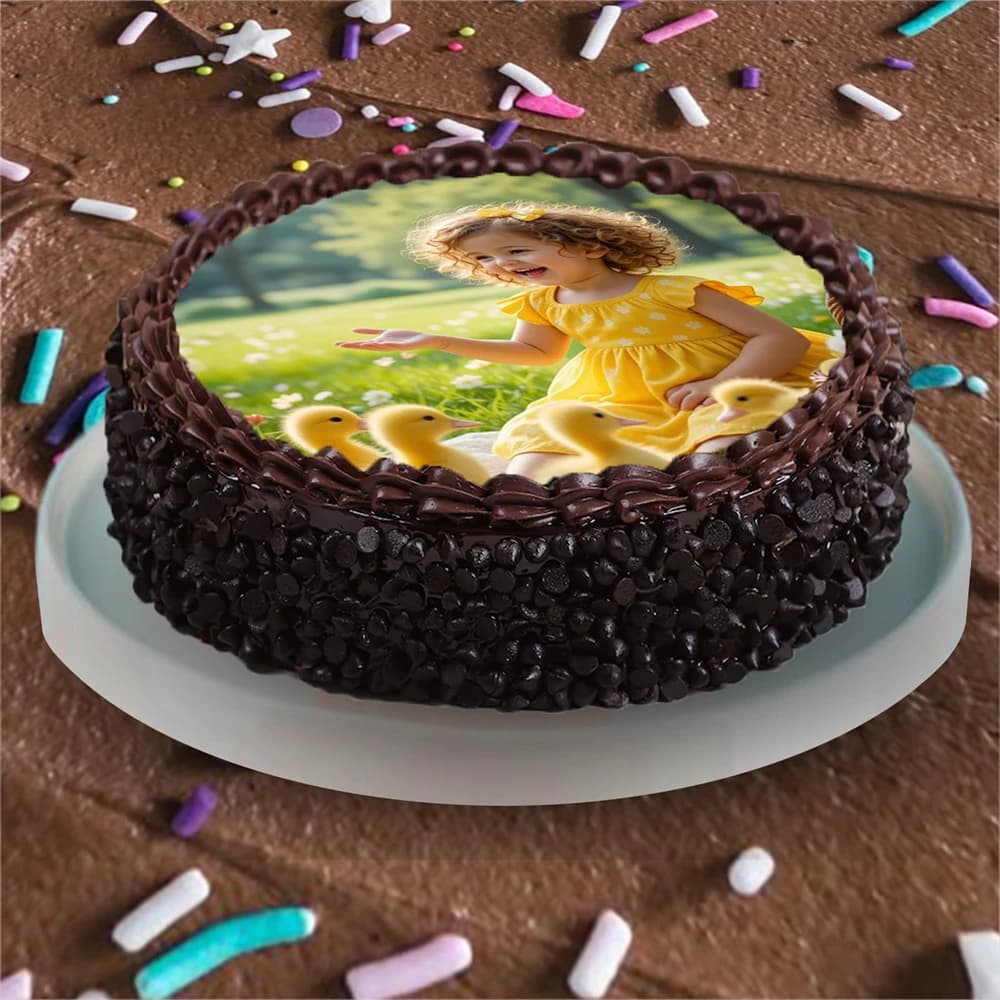 Chocolatey Richness Photo Cake view 1