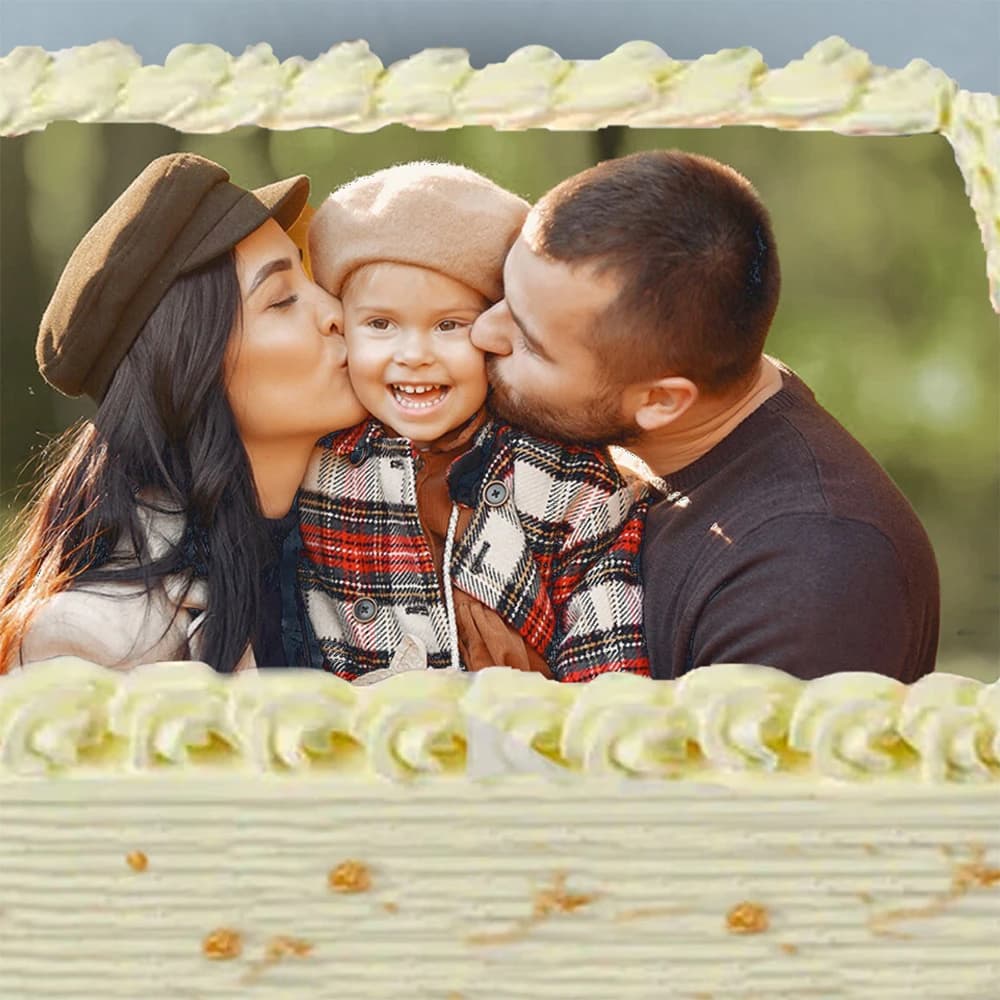 Infused With Love SquareShaped Photo Cake view 1