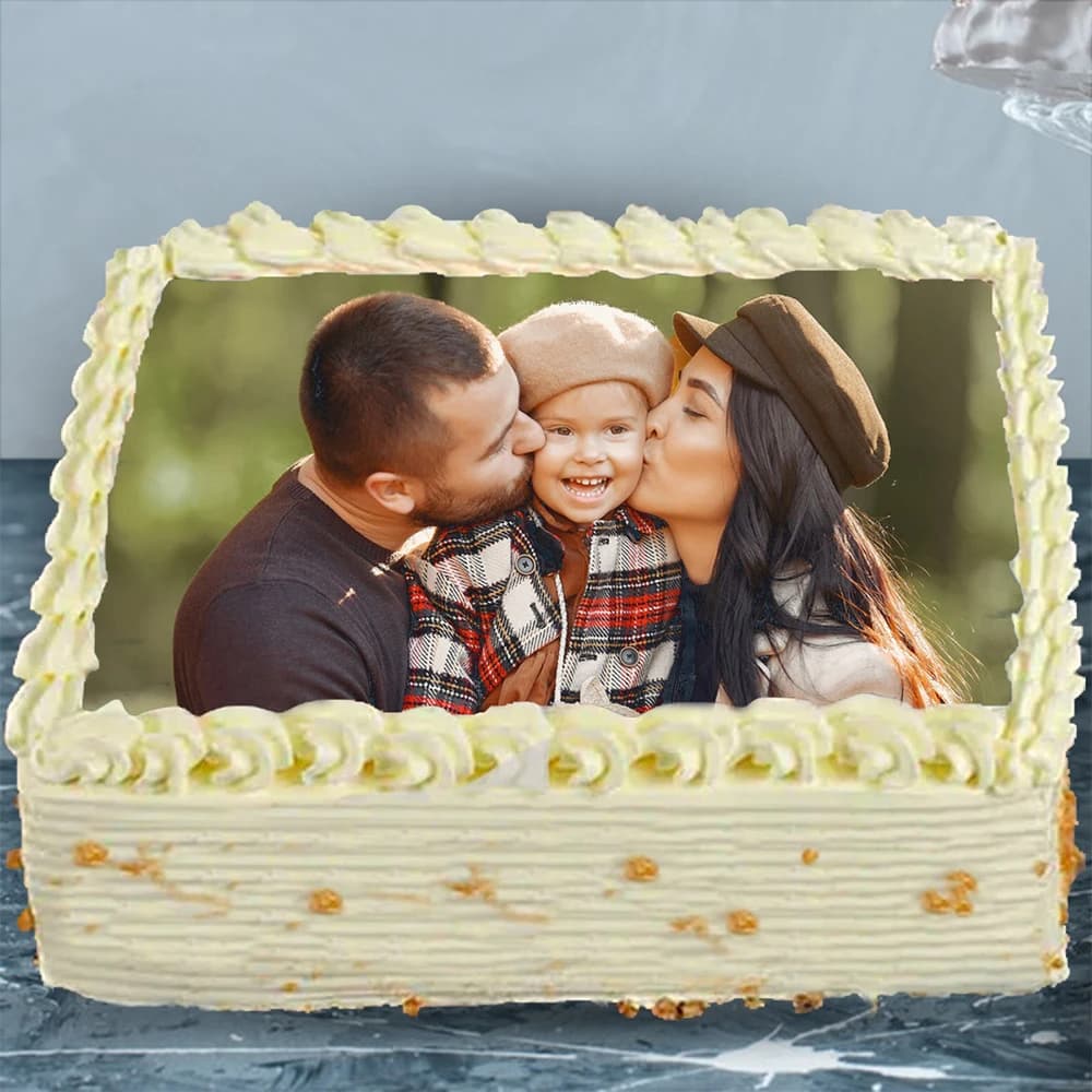 Infused With Love SquareShaped Photo Cake view 2