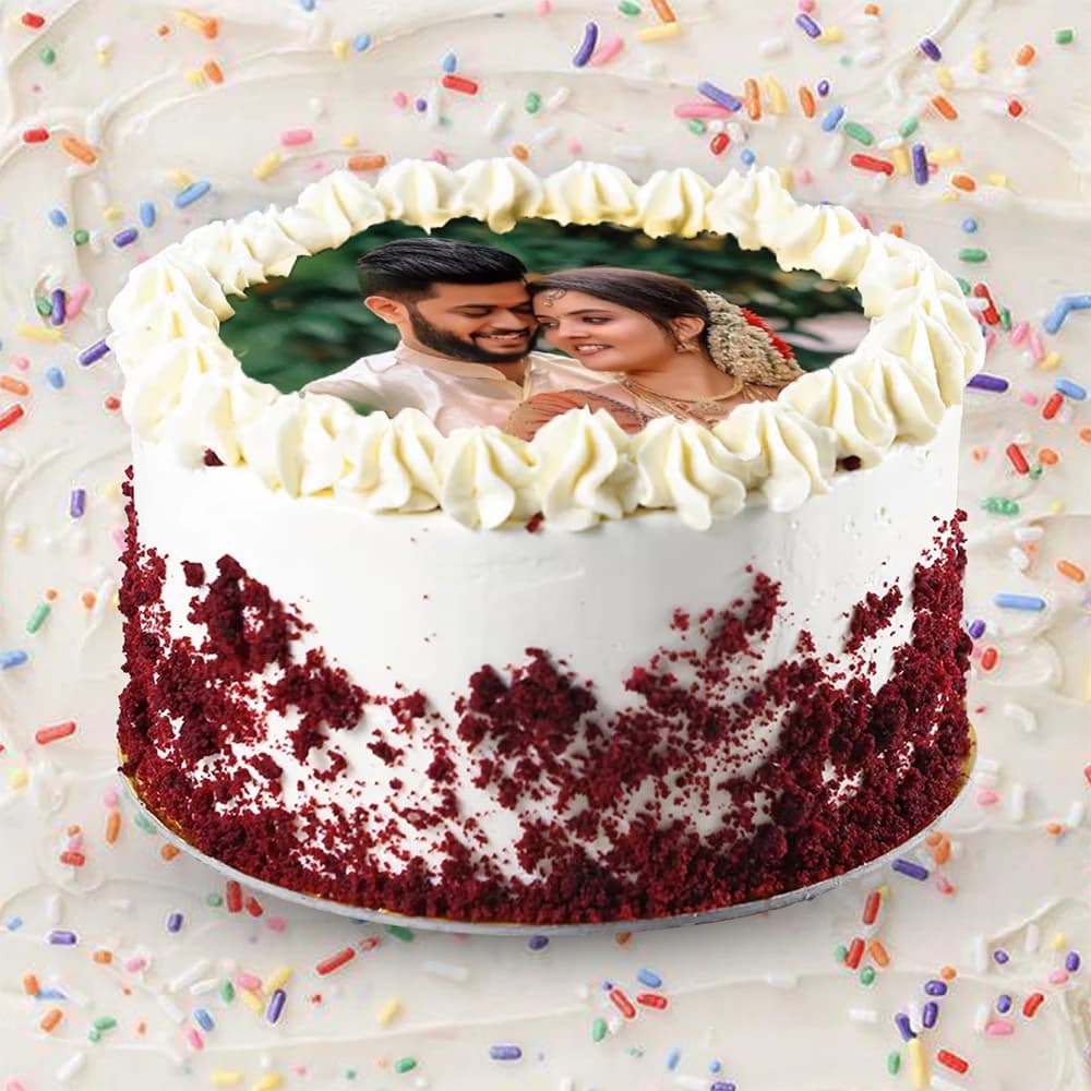 Classic Red Velvet Photo Cake view 1