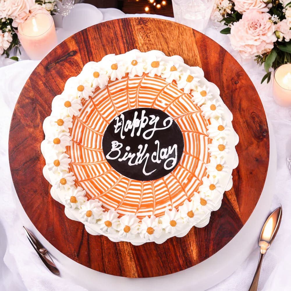 Rich Butterscotch Birthday Cake view 1