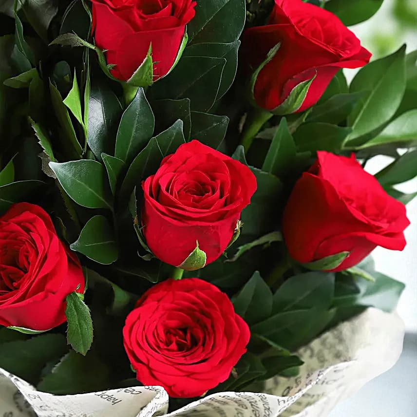 Elegant Vibe Red Roses Bouquet view 1