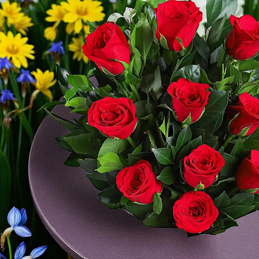 Elegant Vibe Red Roses Bouquet view 2