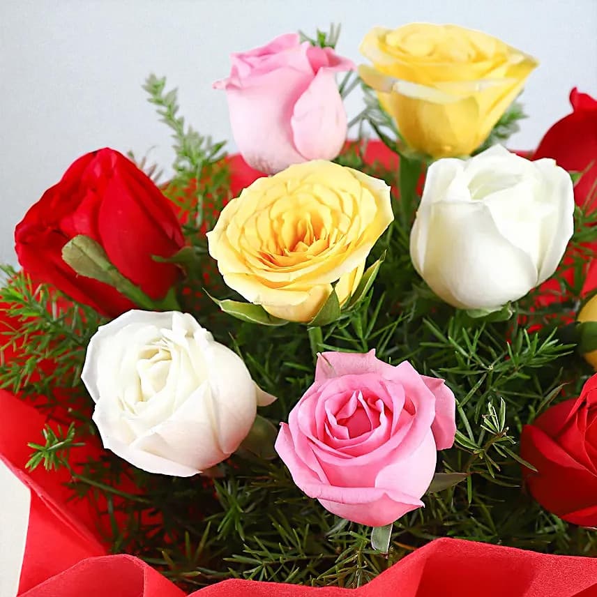 Mixed Roses Romantic Flower Bunch view 2