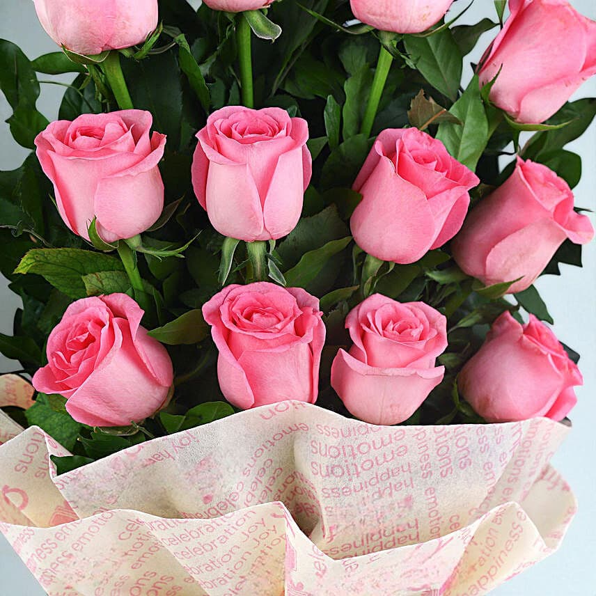 Sweet Memories Pink Roses Bouquet & Chocolate Cake view 2