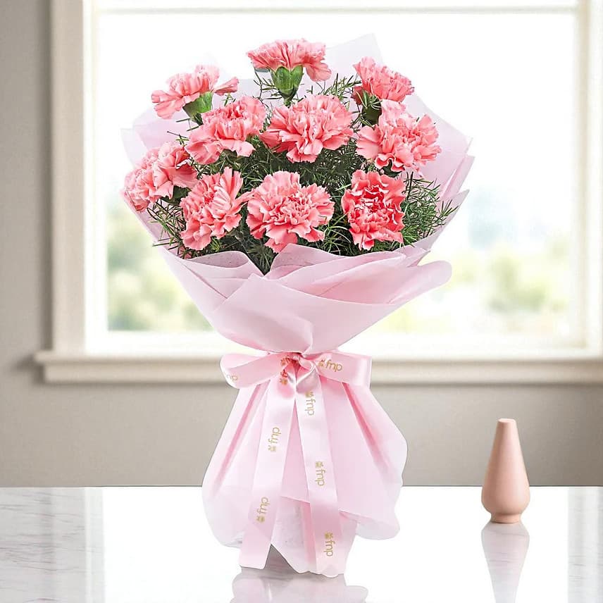 Pretty Pink Carnations Flower Bouquet