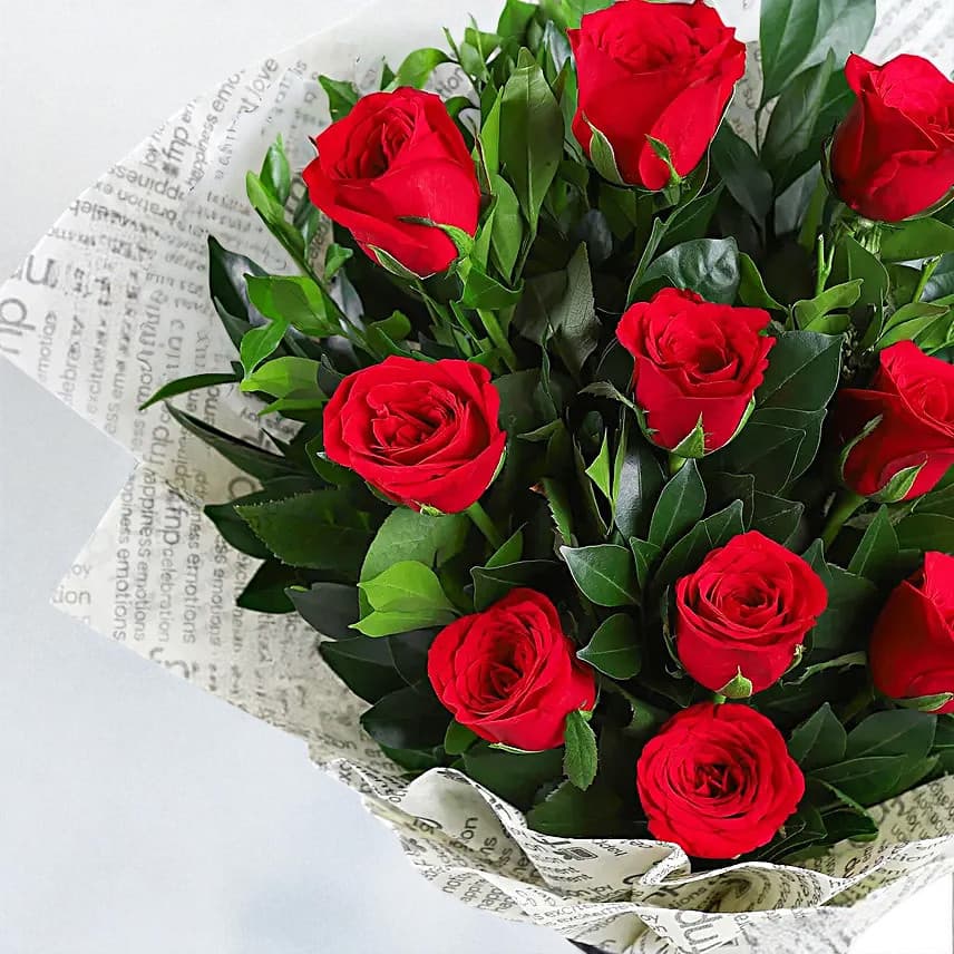 Elegant Vibe Red Roses Bouquet & Pineapple Cake view 2