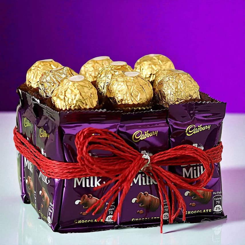 Enchanting Ferrero Rocher & Dairy Milk Vase