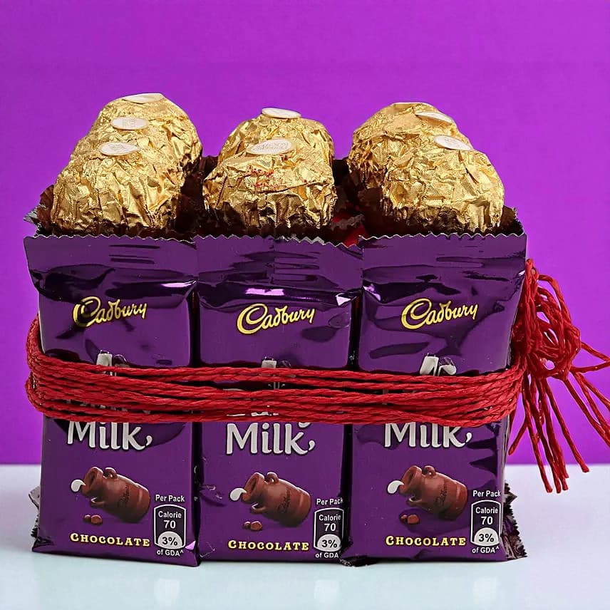 Enchanting Ferrero Rocher & Dairy Milk Vase view 1