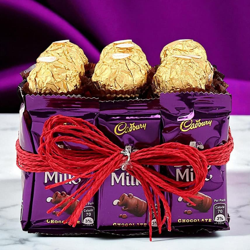 Enchanting Ferrero Rocher & Dairy Milk Vase view 2
