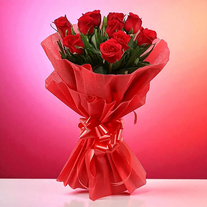 Jade Plant & Red Rose Bouquet view 1