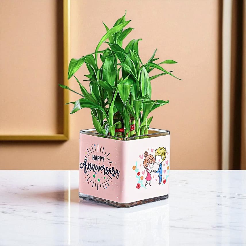 Two Layer Bamboo Plant Anniversary Greetings view 2