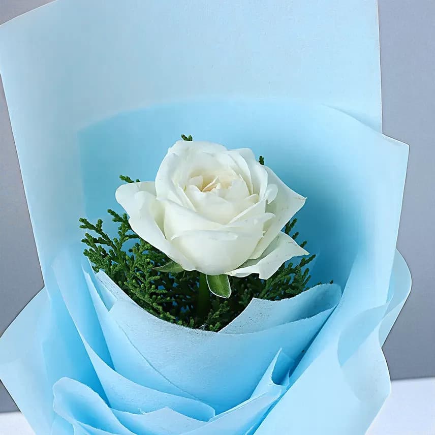 Elegant Single White Rose view 2