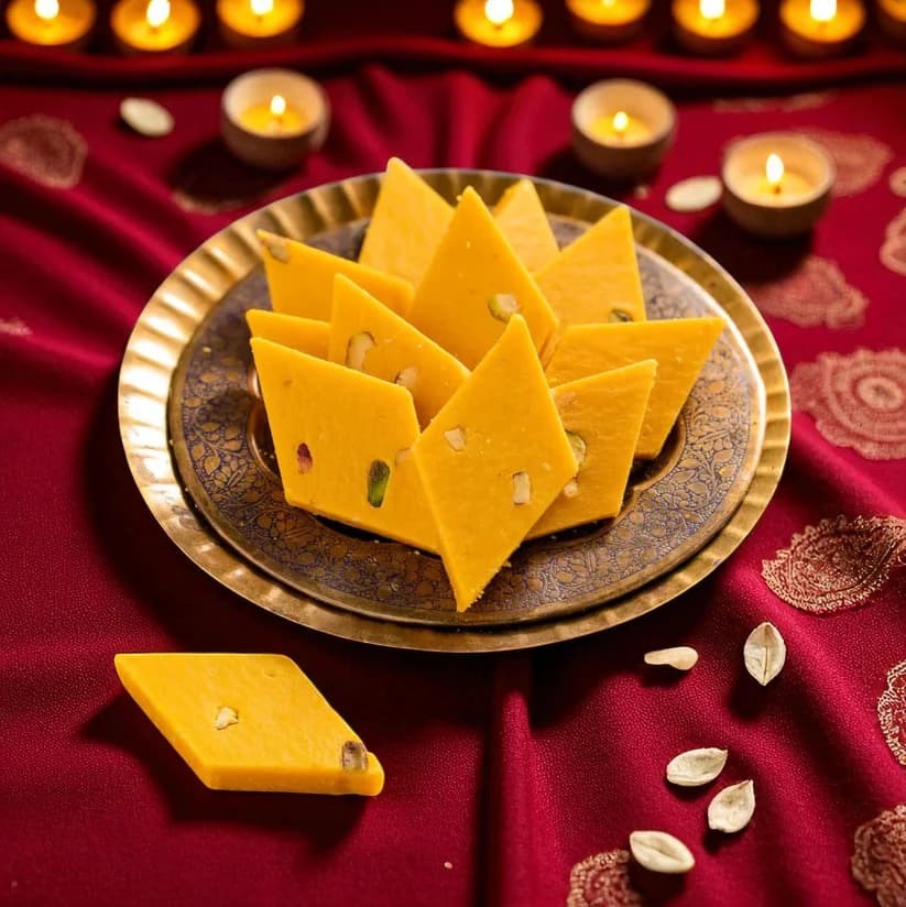 Kesar Kaju Burfi