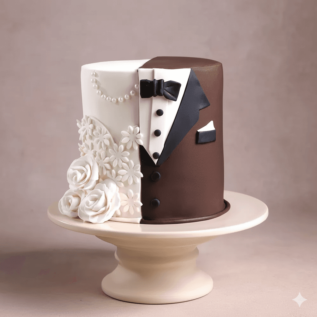 Tuxedo N Gown Cake