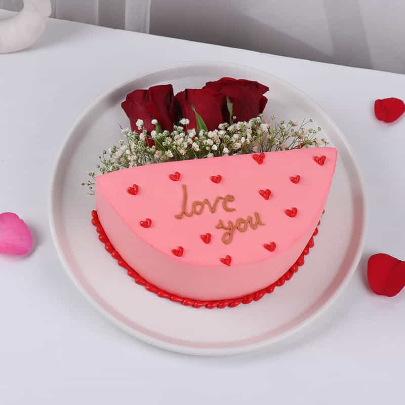 Rose Love Half Chocolate Cake
