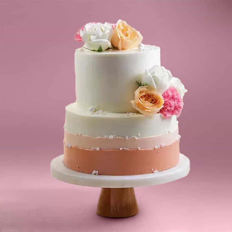 Ombre Petals N Pearls Cake