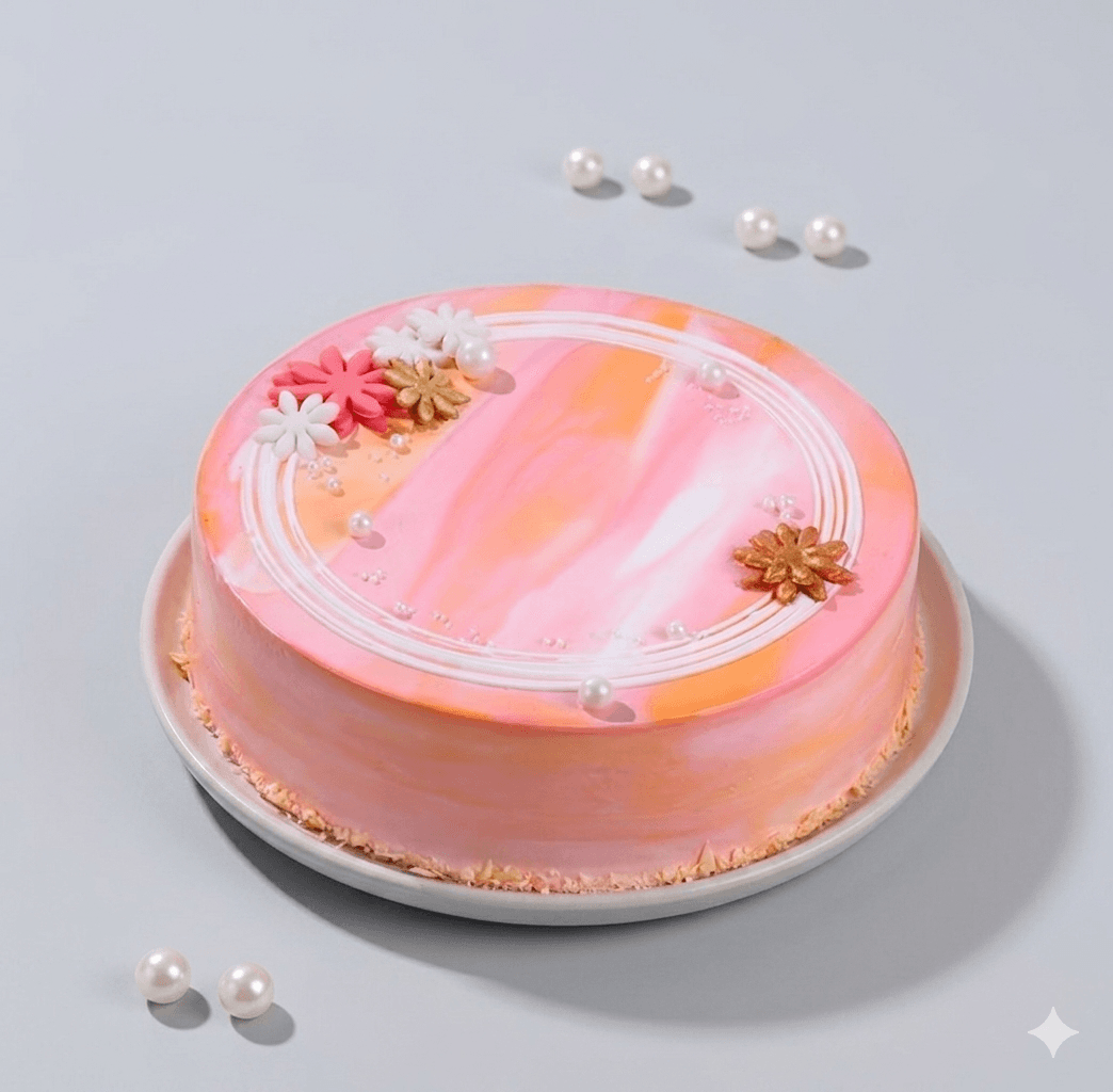 Floral Pearl Elegance Cake