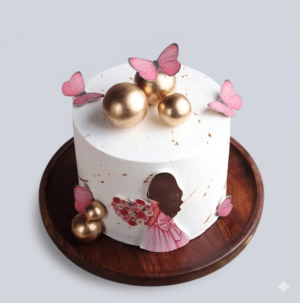 Pastel Butterfly Theme Cake