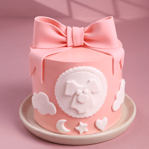 Pink Bow Baby Shower Cake