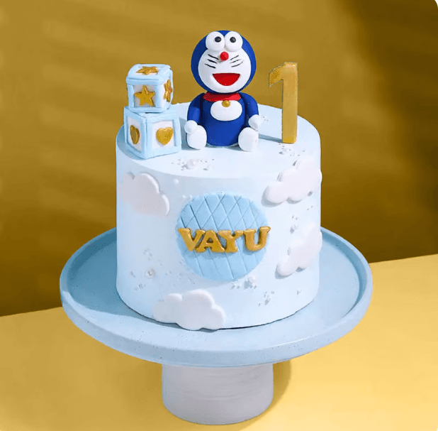 Doraemon On The Sky Theme Cake