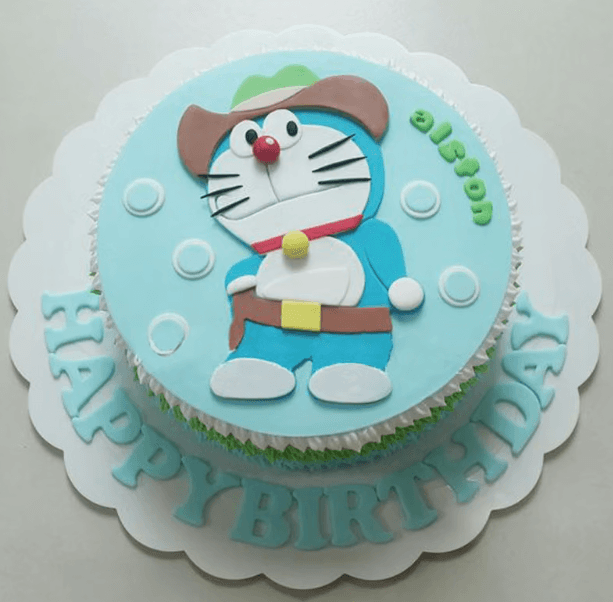 Playful Doraemon Designer Fondant Cake