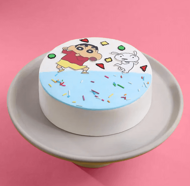 Shinchan N Shiro Theme Cake
