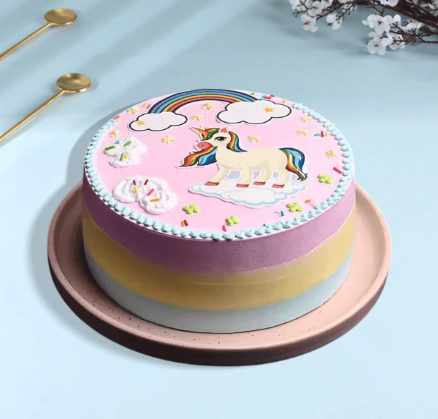 Unicorn Rainbow Theme Cake