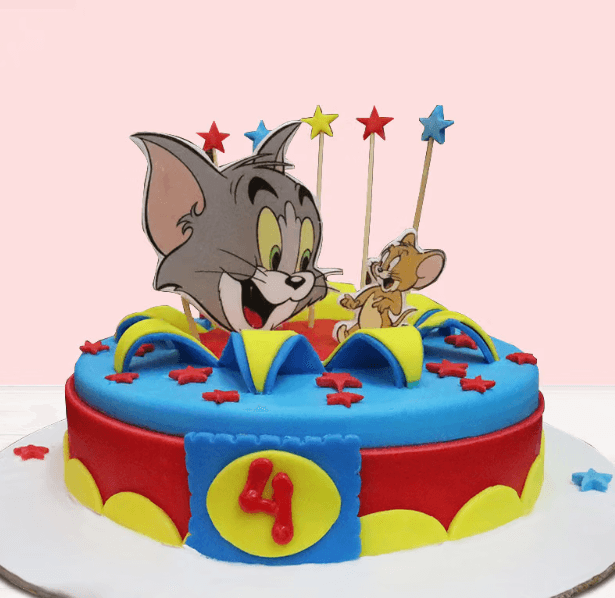 Tom And Jerry Theme Fondant Cake
