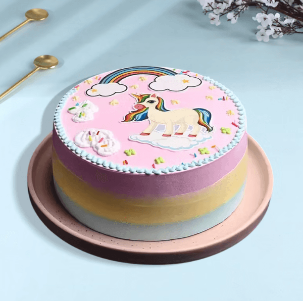 Unicorn Rainbow Theme Cake