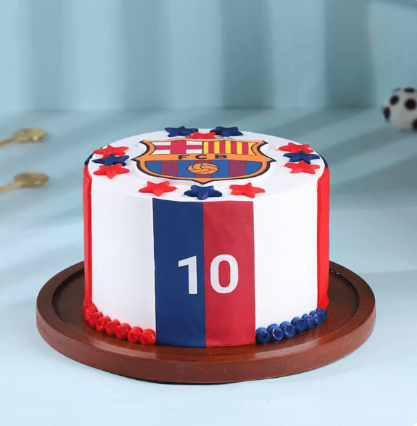 Fcb Football Theme Cake