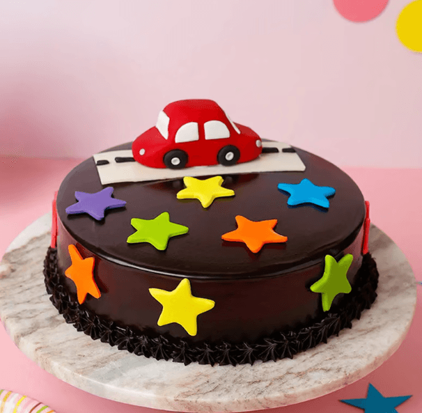 Speedy Car Design Chocolate Cake
