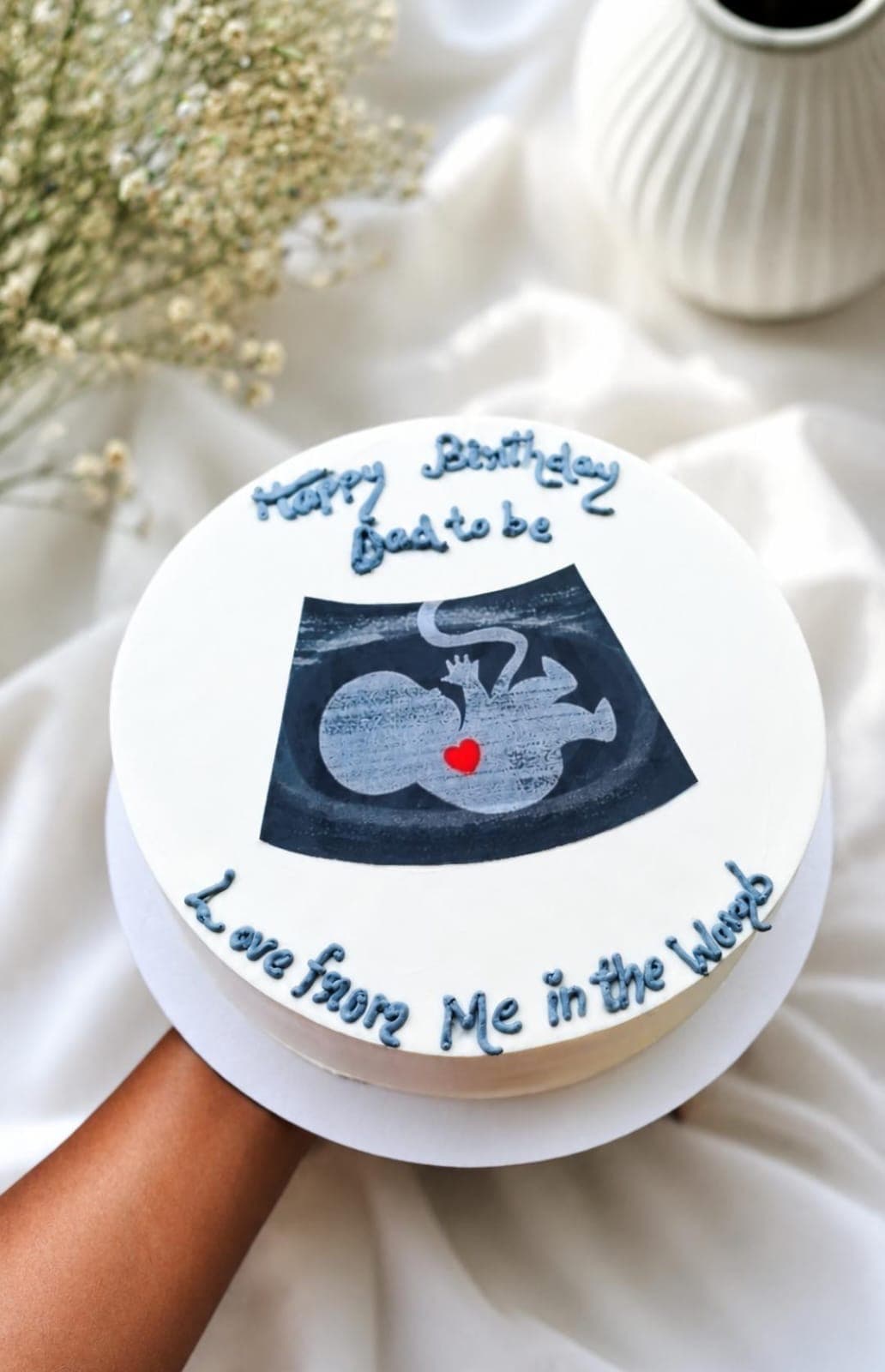 Love from the Womb" Dad-to-Be Birthday Cake